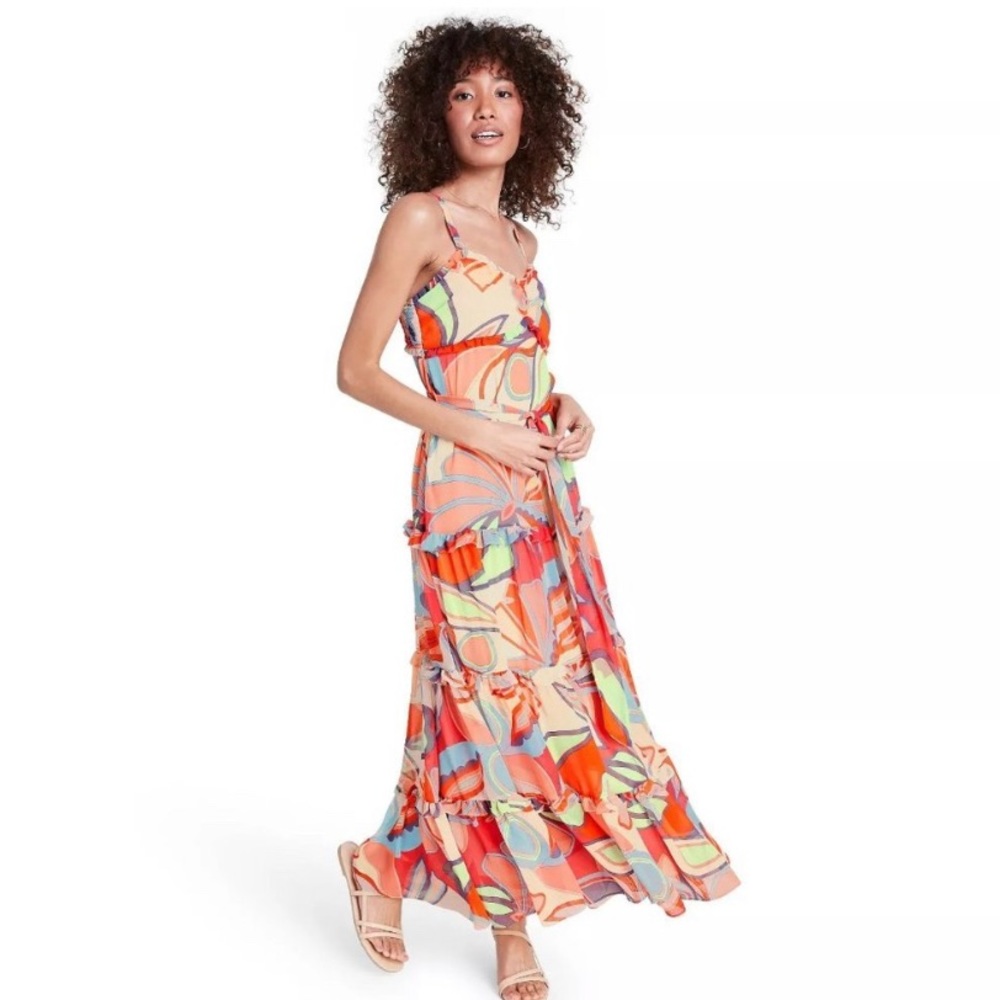 ALEXIS Target szXS tiered floral print maxi dress
